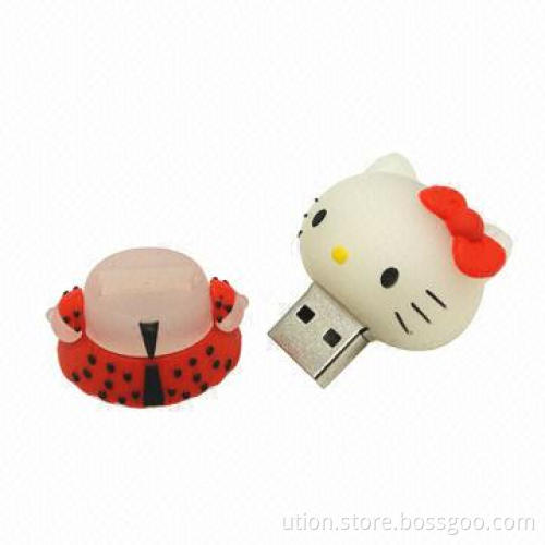Promotional Cartoon Cat USB Flash Drive, from 1GB to 32GB